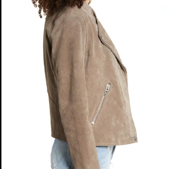New BLANKNYC BLANK NYC NO LIMIT SUEDE MOTO JACKET in SAND STONER S Small NWOT - Picture 3 of 7